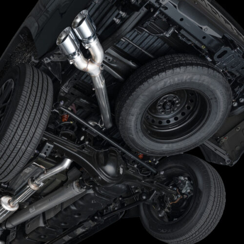 AWE Tuning 0FG Exhaust for 3rd Gen Toyota Tundra - Dual Chrome Silver Tips - Image 3
