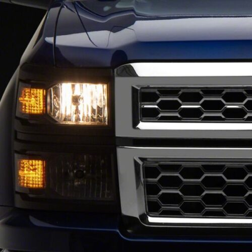 Raxiom for 2014-2015 Chevrolet Silverado 1500 OE Style Headlights/ Black Trim- Black - Clear Lens