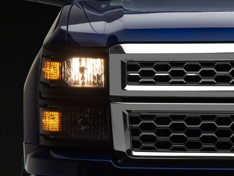 Raxiom for 2014-2015 Chevrolet Silverado 1500 OE Style Headlights/ Black Trim- Black - Clear Lens