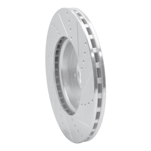 R1 Concepts for 08-25 Audi A4 Quattro Front Left Drilled & Slotted Silver Brake Rotor - Image 4