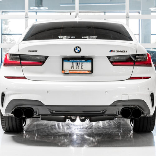 AWE Tuning Touring Edition Exhaust - Quad Diamond Black Tips for 2019+ BMW M340i (G20) Non-Resonated - Image 9