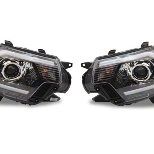 Alternative view of Raxiom for 2012-2015 Toyota Tacoma Axial Projector Headlights w/ SEQL LED Bar- Black Housing (Clear Lens)