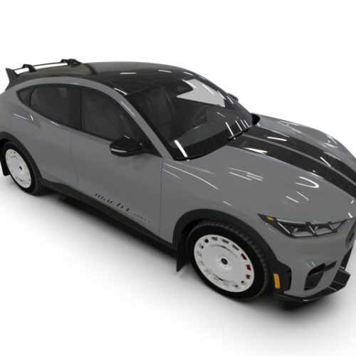 Rally Armor 2021-26 Ford Mach-E Rally Edition Black UR Mud Flap Metallic Black Logo - Image 7