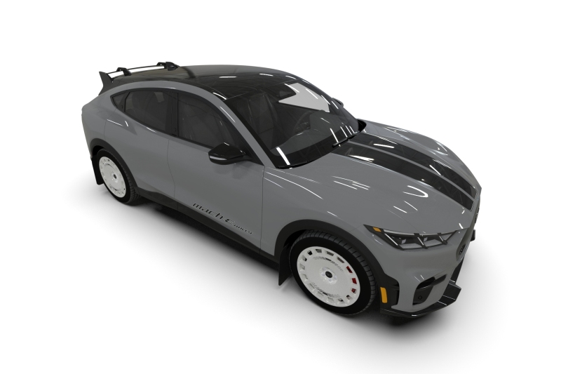 Rally Armor 2021-26 Ford Mach-E Rally Edition Black UR Mud Flap Metallic Black Logo - Image 7