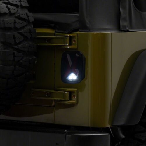 Alternative view of Raxiom for 1976-2006 Jeep CJ7 Wrangler YJ & TJ Gladiator LED Tail Lights- Black Housing (Smoked Lens)