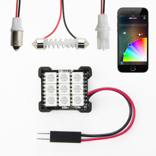 Alternative view of XK Glow RGB Festoon LED Panel XKchrome Bluetooth App Controlled Dome Bulb