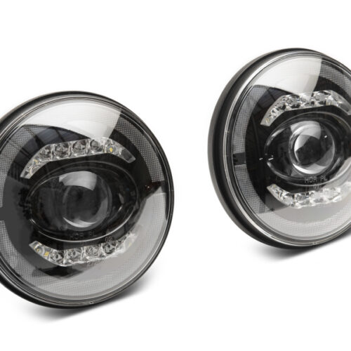 Raxiom for 2007-2018 Jeep Wrangler JK Axial Series LED Headlights- Black Housing (Clear Lens) - Image 5