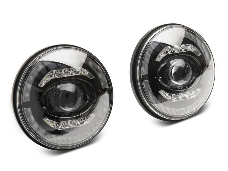 Raxiom for 2007-2018 Jeep Wrangler JK Axial Series LED Headlights- Black Housing (Clear Lens) - Image 5