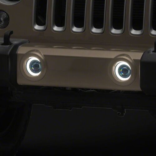 Raxiom for 2007-2018 Jeep Wrangler JK V2 LED Switchback Fog Lights with Amber Turn Signal and Halo Rings - Image 8