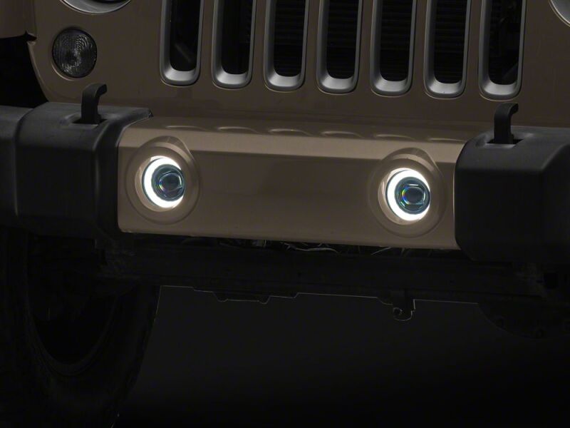 Raxiom for 2007-2018 Jeep Wrangler JK V2 LED Switchback Fog Lights with Amber Turn Signal and Halo Rings - Image 8