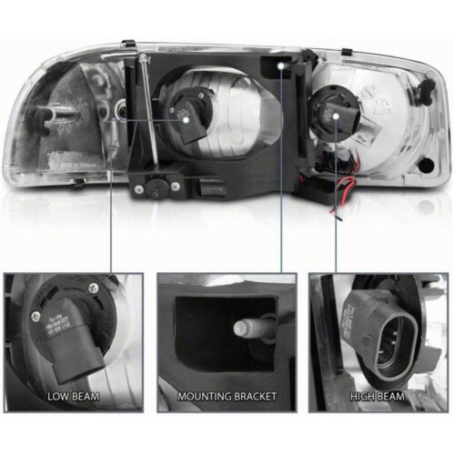 Raxiom for 1999-2006 Chevrolet Sierra 1500 Axial Series LED DRL Headlights- Black Housing- Clear Lens - Image 3