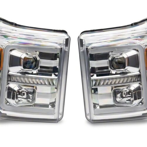 Raxiom for 2011-2016 Ford F-250 Super Duty LED Projector Headlights - Chrome Housing (Clear Lens) - Image 10
