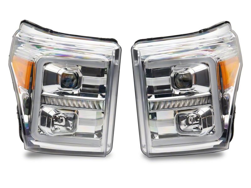 Raxiom for 2011-2016 Ford F-250 Super Duty LED Projector Headlights - Chrome Housing (Clear Lens) - Image 10