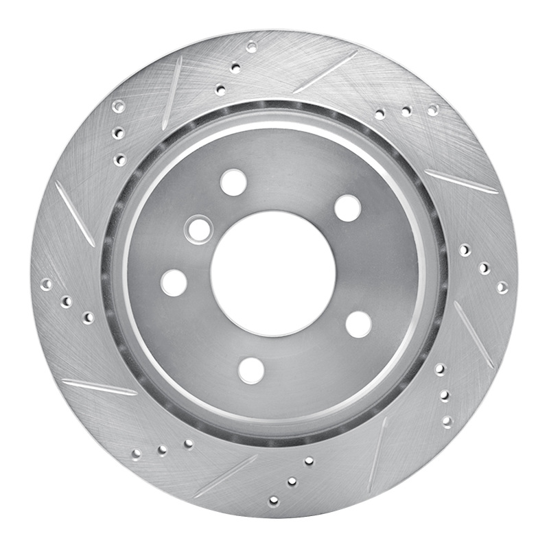 R1 Concepts for 95-99 BMW M3 E36 Right Rear Drilled & Slotted Silver Brake Rotor