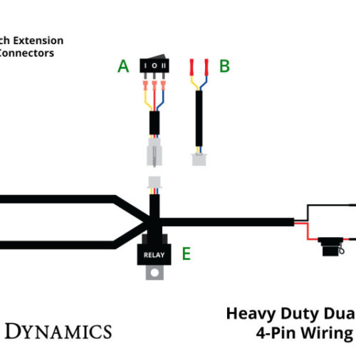 Diode Dynamics Heavy Duty Dual Output 3-way 4-pin Wiring Harness - Image 4