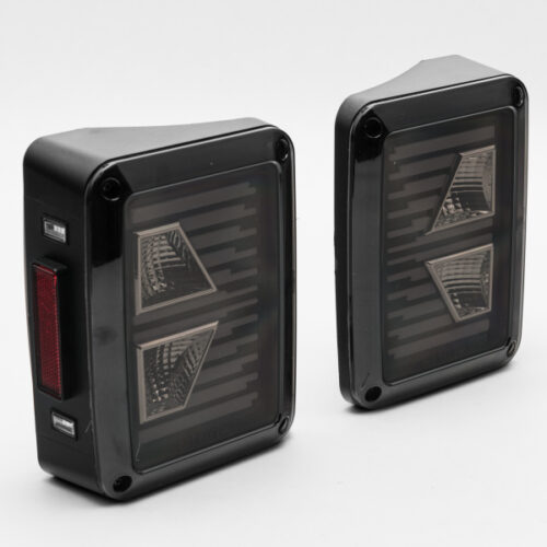 Raxiom for 2007-2018 Jeep Wrangler JK Axial Series Vision LED Tail Lights- Black Housing (Smoked Lens) - Image 8