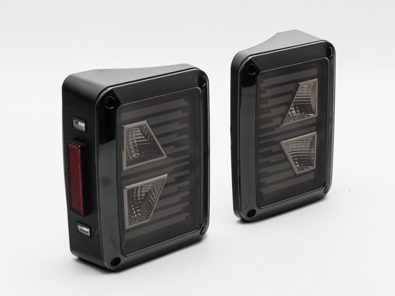 Raxiom for 2007-2018 Jeep Wrangler JK Axial Series Vision LED Tail Lights- Black Housing (Smoked Lens) - Image 8
