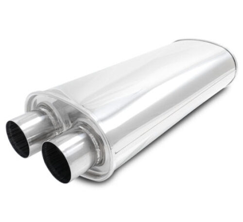 Alternative view of Vibrant Streetpower Oval Muffler 2.50in Dual Inlet/Outlet 18in Body Length