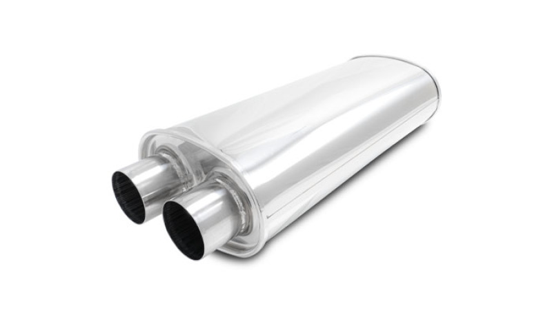 Vibrant 10538 Streetpower Oval Muffler 2.50in Dual Inlet/Outlet 18in Body Length - Image 2
