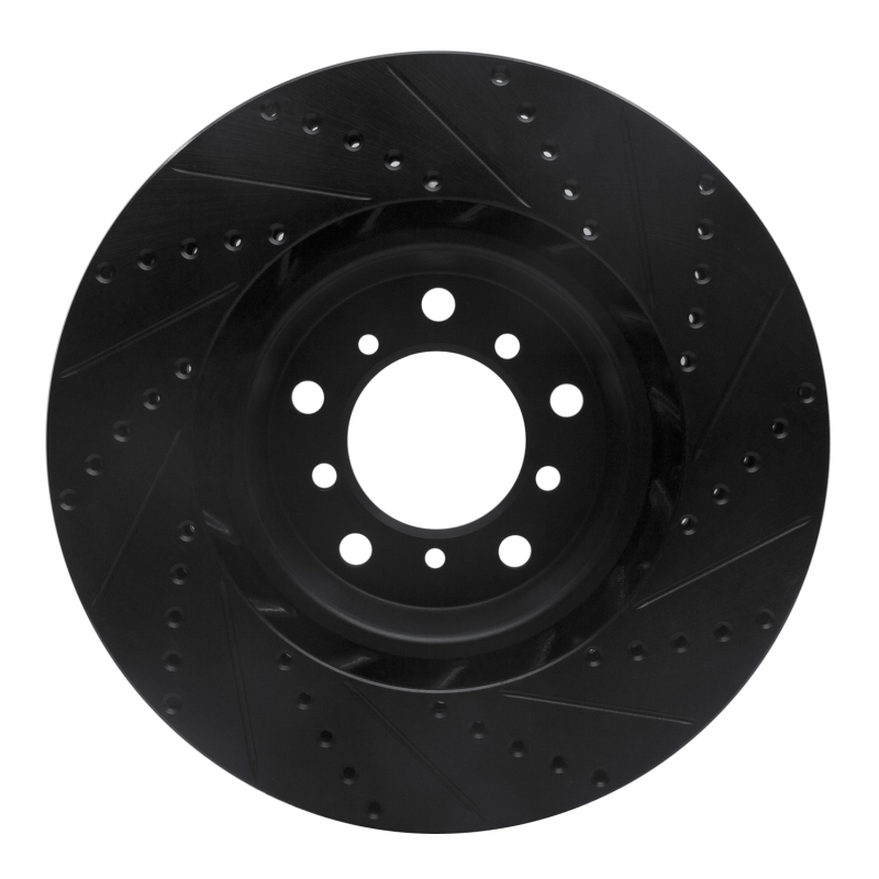 R1 Concepts for 01-06 BMW M3 Right Front Drilled & Slotted Black Brake Rotor - Image 5