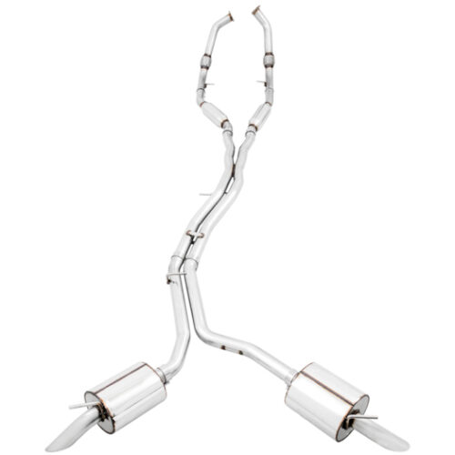 Alternative view of AWE Tuning Touring Edition Cat-Back Exhaust - No Tips (Turn Downs) for Audi B9 SQ5 Resonated