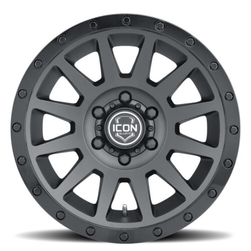 ICON Compression 18x9 6x5.5 0mm Offset 5in BS 106.1mm Bore Double Black Wheel - Image 5