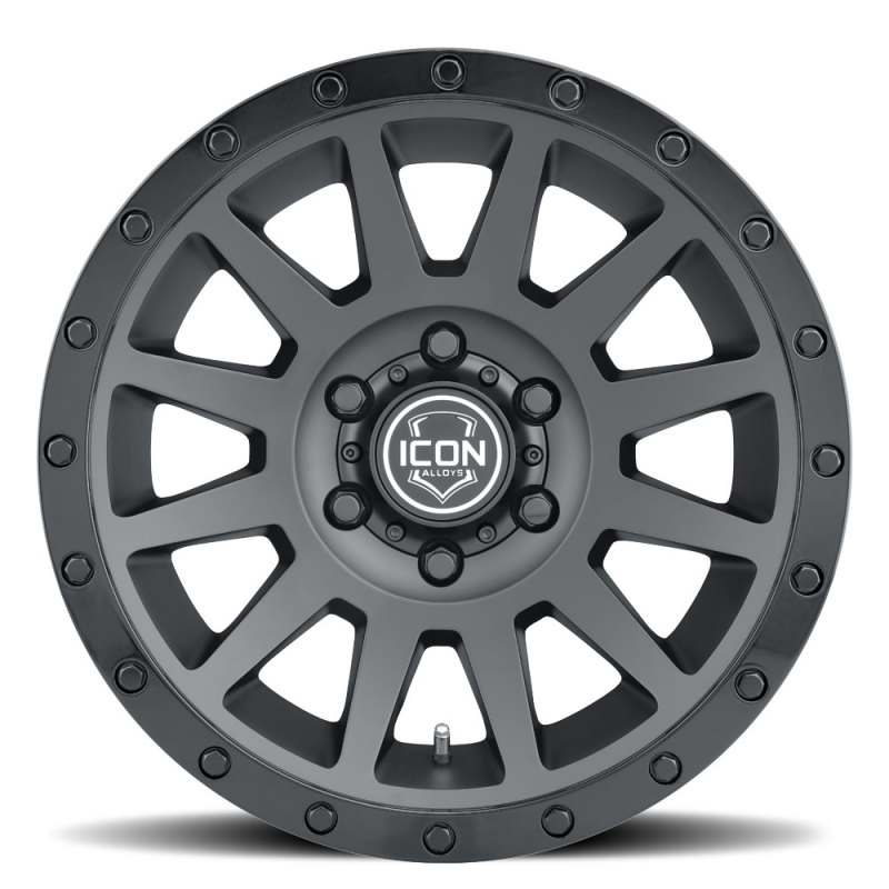 ICON Compression 18x9 6x5.5 0mm Offset 5in BS 106.1mm Bore Double Black Wheel - Image 5