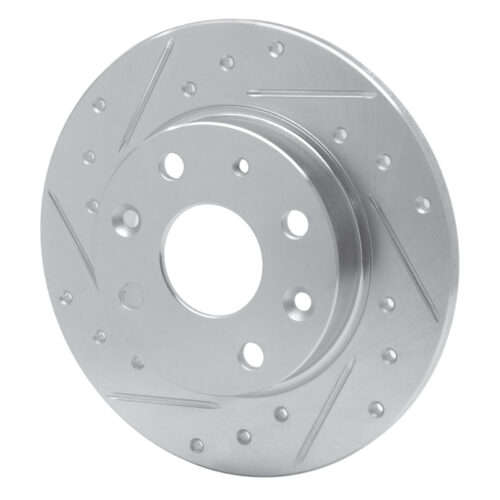Alternative view of R1 Concepts for 90-93 Mazda Miata Rear Left Drilled & Slotted Silver Brake Rotor