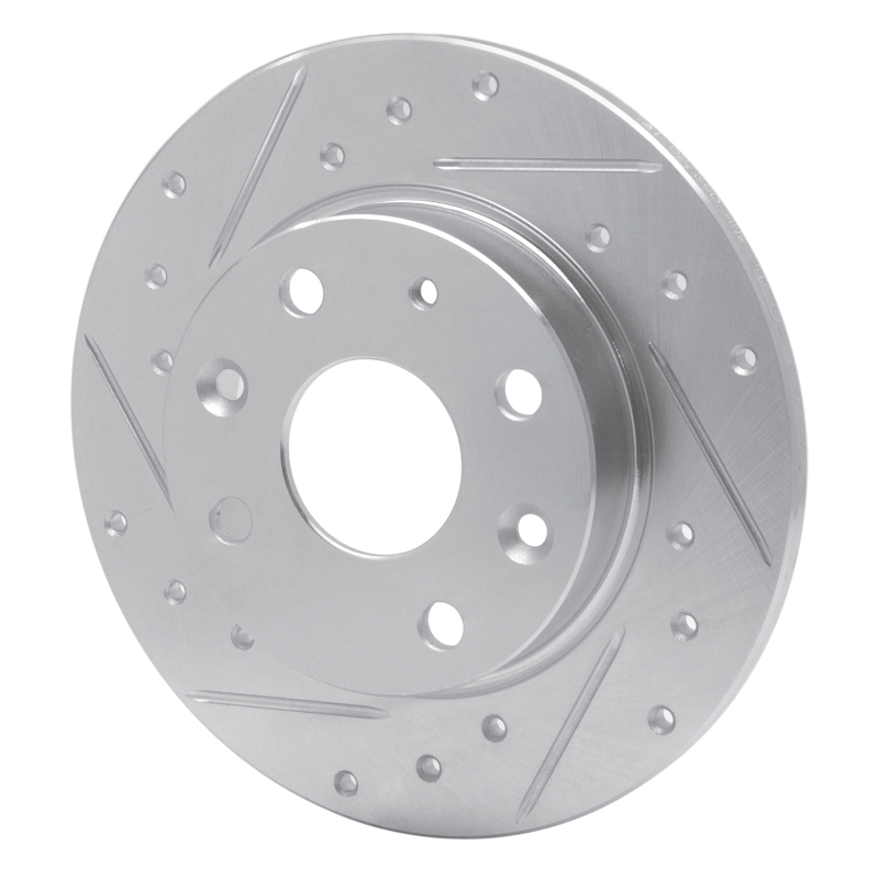 R1 Concepts for 90-93 Mazda Miata Rear Left Drilled & Slotted Silver Brake Rotor - Image 2