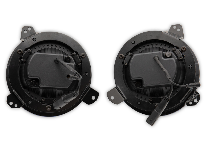 Raxiom for 2018-2022 Jeep Wrangler JL/JT Axial 9-Inch LED Headlights w/RGB Halo- Black Housing (Clear Lens) - Image 6