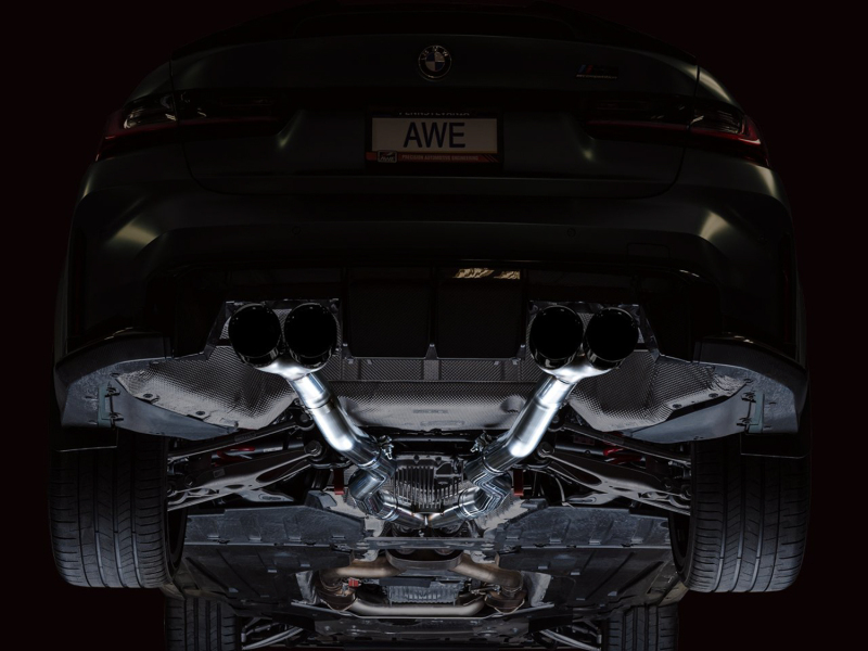 AWE Tuning Track Edition Cat-Back Exhaust for BMW G8X M3/M4 - Diamond Black Tips - Image 10