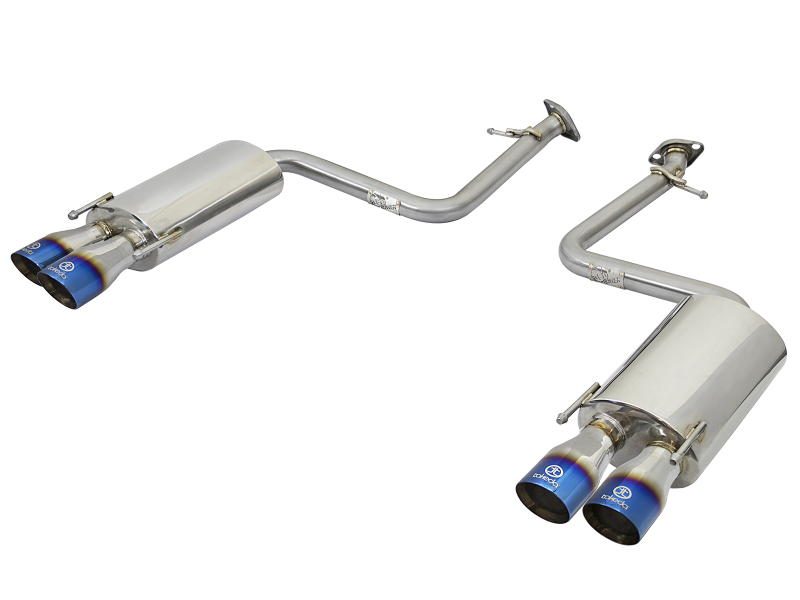 aFe Power Takeda 16-17 Lexus RC 200T 2.0L (t) 2in. SS Axle-Back Exhaust System w/Polished Blue Tips - Image 2