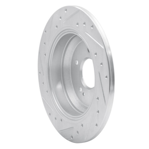 R1 Concepts for 18-23 Genesis G70 Rear Right Drilled & Slotted Silver Brake Rotor - Image 4
