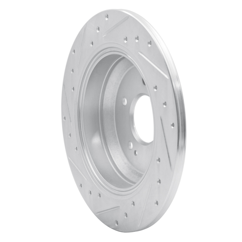R1 Concepts for 18-23 Genesis G70 Rear Right Drilled & Slotted Silver Brake Rotor - Image 4