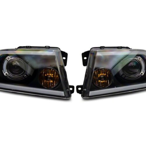 Alternative view of Raxiom for 2004-2008 Ford F-150 Axial Series Projector Headlights w/ SEQL LED Bar- Blk Housing (Clear Lens)