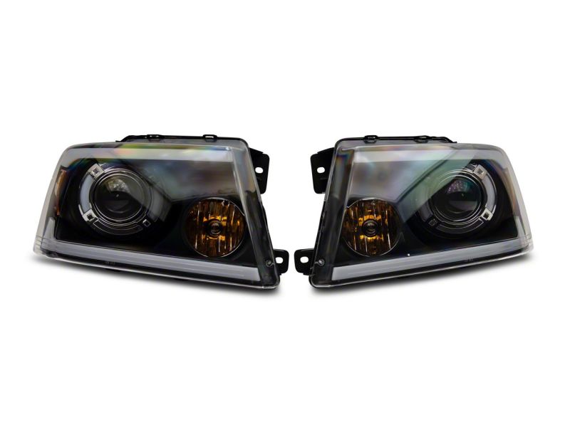 Raxiom for 2004-2008 Ford F-150 Axial Series Projector Headlights w/ SEQL LED Bar- Blk Housing (Clear Lens) - Image 2
