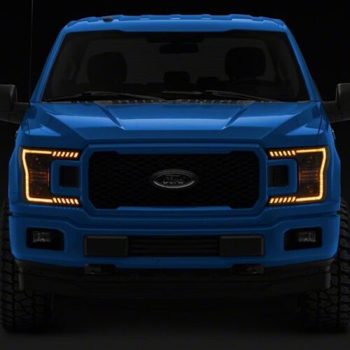 Raxiom for 2018-2020 Ford F-150 LED Halo Surround Headlights with Amber DRL- Black Housing- Clear Lens - Image 10
