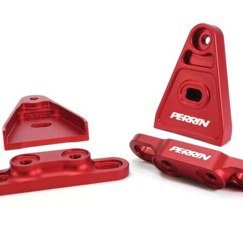 Alternative view of PERRIN 15+ Subaru WRX/STI High-Lift Hood Brackets - Red