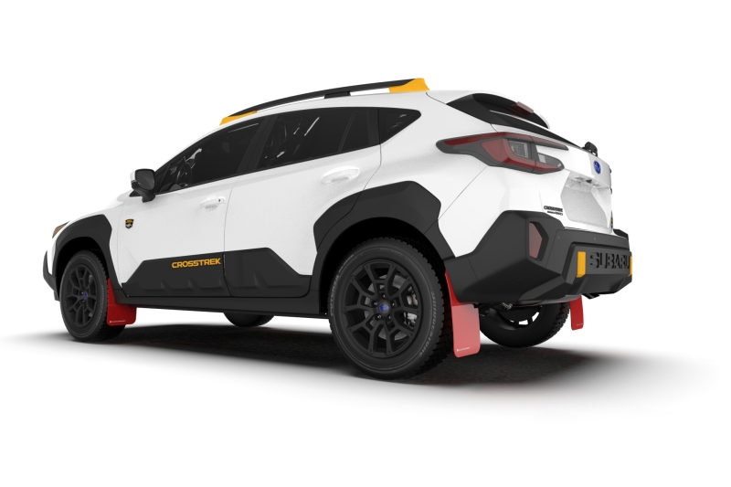 Rally Armor 24-26 Subaru Crosstrek (Wilderness Only) Red UR Mud Flap W/White Logo - No Drilling Req - Image 3