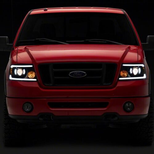 Raxiom for 2004-2008 Ford F-150 Axial Series Projector Headlights with LED Bar- Black Housing- Clear Lens - Image 10