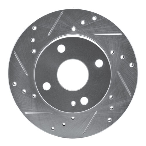 R1 Concepts for 90-93 Mazda Miata Front Left Drilled & Slotted Silver Brake Rotor