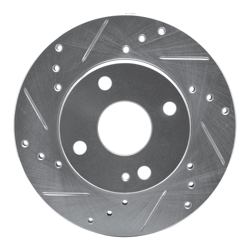 R1 Concepts for 90-93 Mazda Miata Front Left Drilled & Slotted Silver Brake Rotor
