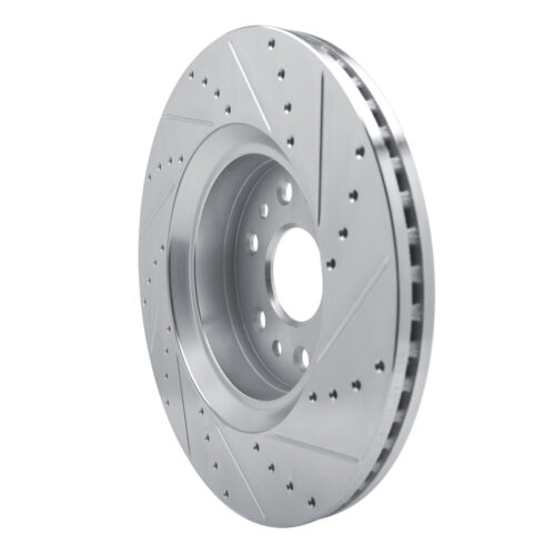 R1 Concepts for 21-25 Jeep Grand Wagoneer L Front Left Drilled & Slotted Silver Brake Rotor - Image 4