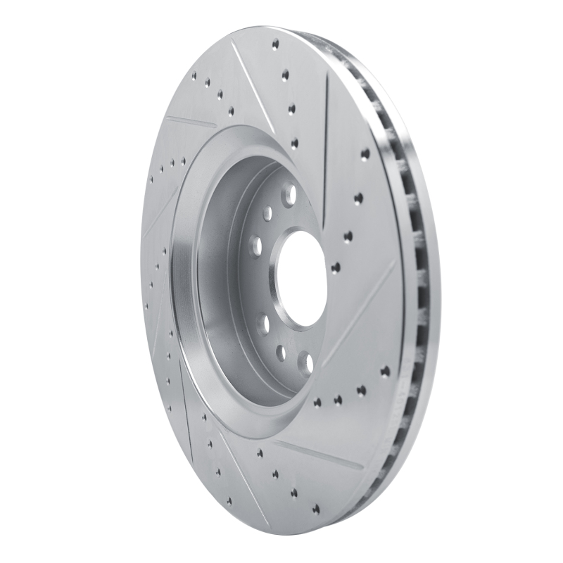 R1 Concepts for 21-25 Jeep Grand Wagoneer L Front Left Drilled & Slotted Silver Brake Rotor - Image 4