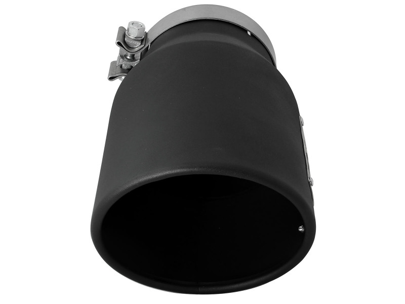 aFe Power MACHForce XP 5in 304 Stainless Steel Exhaust Tip 5 In x 7 Out x 12L in Bolt On Right - Black - Image 5