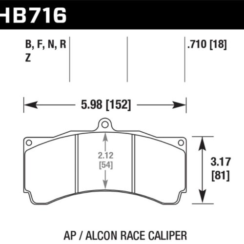 Hawk AP Racing/Alcon Universal DTC-60 Race Brake Pads