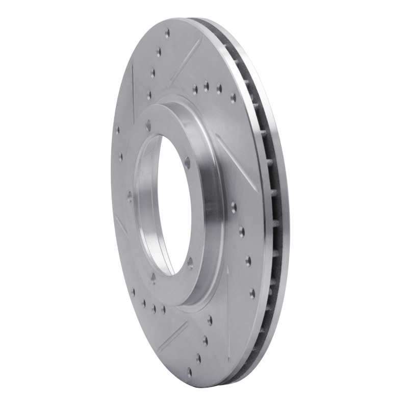 R1 Concepts for 67-88 Porsche 924 Front Left Drilled & Slotted Silver Brake Rotor - Image 2