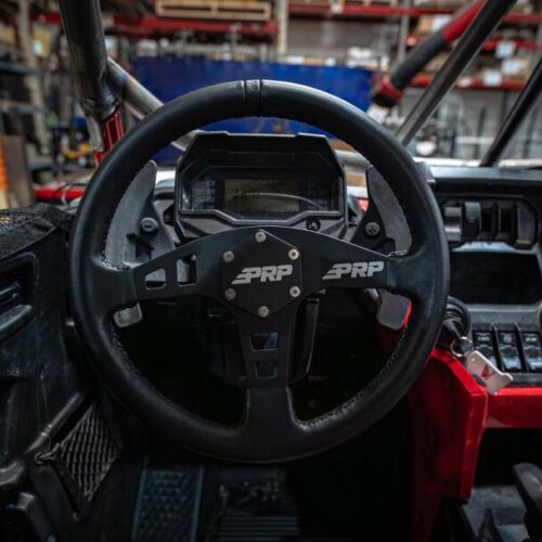 PRP Flat Leather Steering Wheel - Black - Image 6