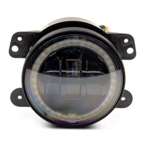 Raxiom for 2007-2018 Jeep Wrangler JK Axial Series 4-In LED Devil Eyes Fog Lights w/ Halo - Image 10