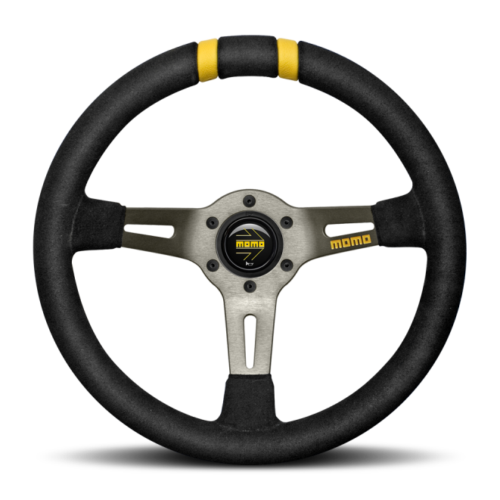 Alternative view of Momo R1907/33S MODDRIFT Steering Wheel 330 mm - Black Suede/Anthracite Spokes/2 Stripes